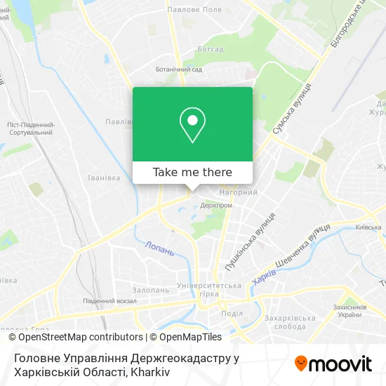 Карта Головне Управління Держгеокадастру у Харківській Області