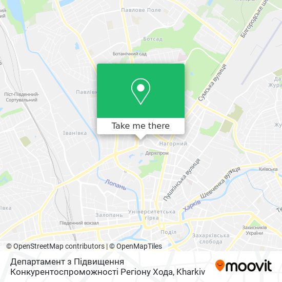 Карта Департамент з Підвищення Конкурентоспроможності Регіону Хода