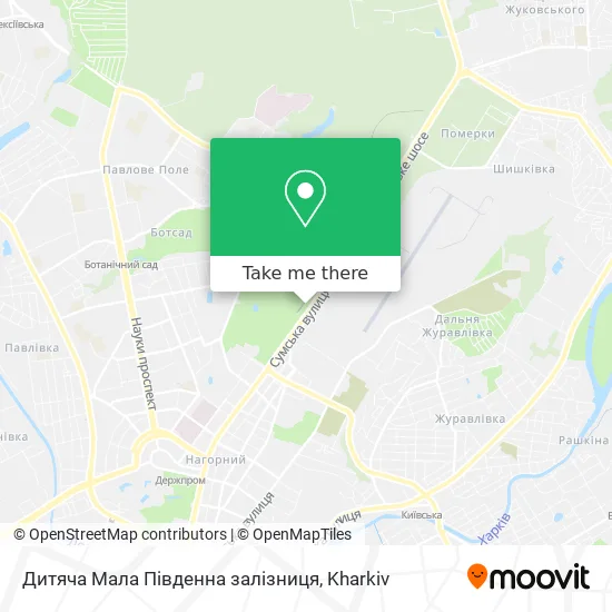 Карта Дитяча Мала Південна залізниця