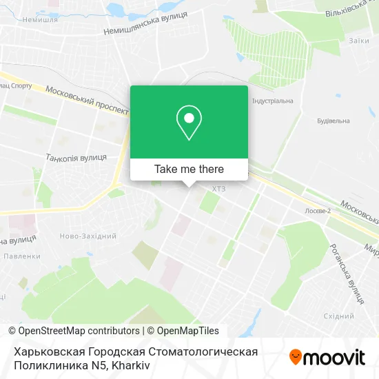 Карта Харьковская Городская Стоматологическая Поликлиника N5