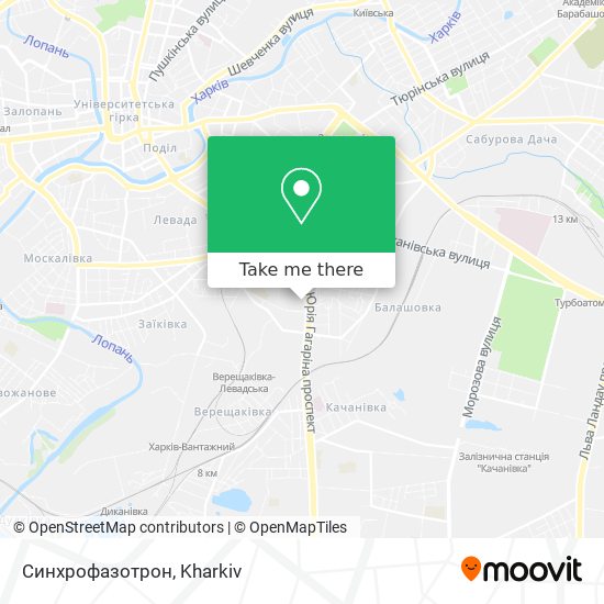 Карта Синхрофазотрон