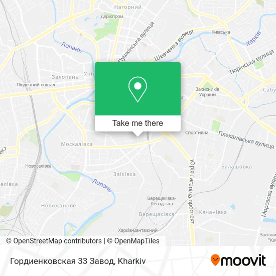 Карта Гордиенковская 33 Завод
