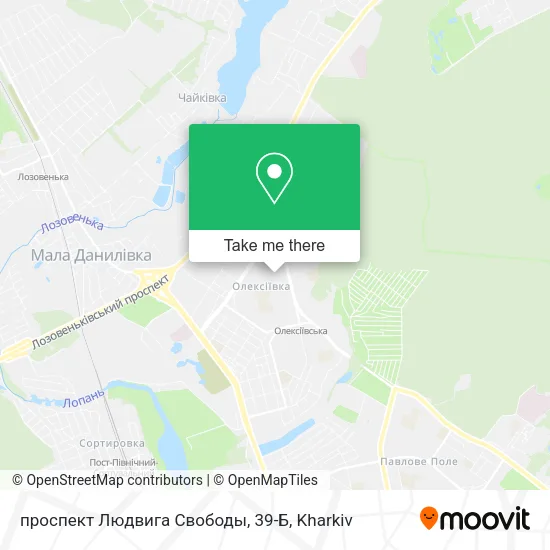 Карта проспект Людвига Свободы, 39-Б
