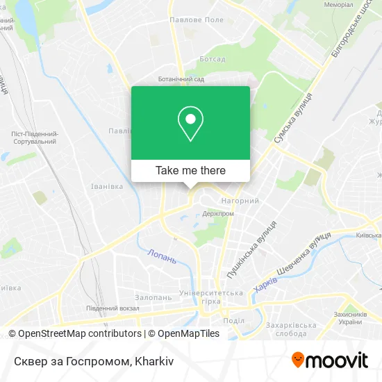 Карта Сквер за Госпромом