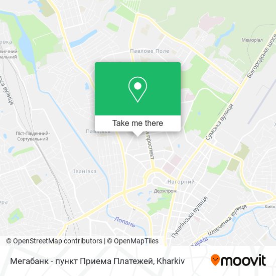 Мегабанк - пункт Приема Платежей map