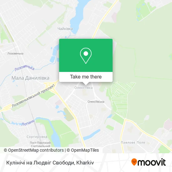 Карта Кулінічі на Людвіг Свободи