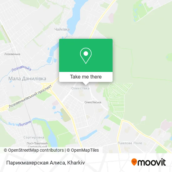 Карта Парикмахерская Алиса