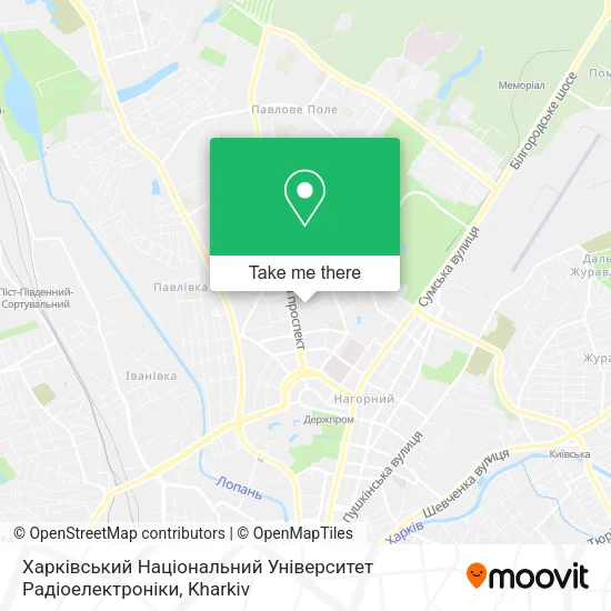 Карта Харківський Національний Університет Радіоелектроніки