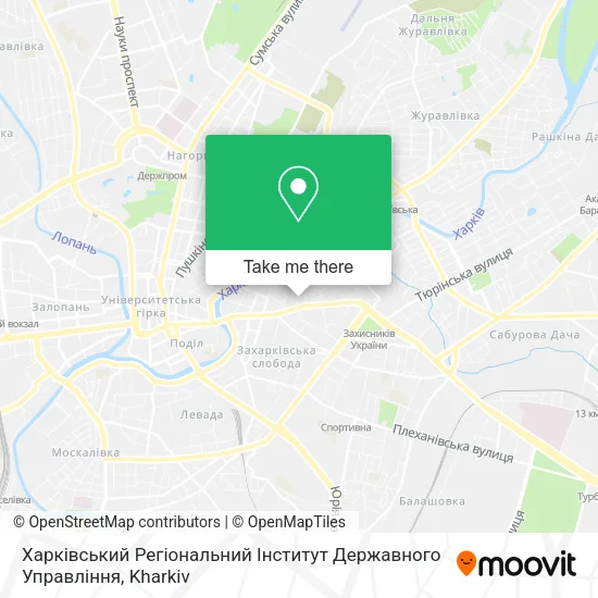 Карта Харківський Регіональний Інститут Державного Управління