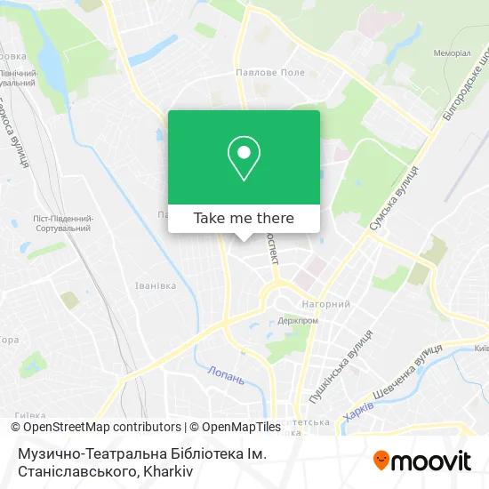 Карта Музично-Театральна Бібліотека Ім. Станіславського