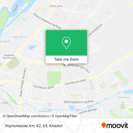 Карта Укртелеком Атс 62, 63