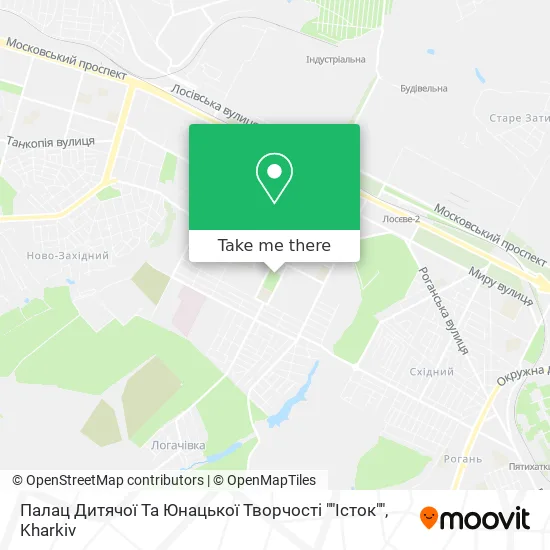 Карта Палац Дитячої Та Юнацької Творчості ""Істок""