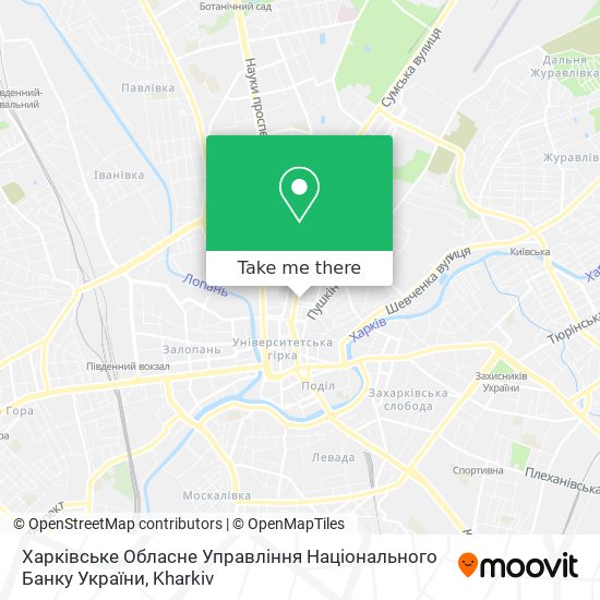 Карта Харківське Обласне Управління Національного Банку України