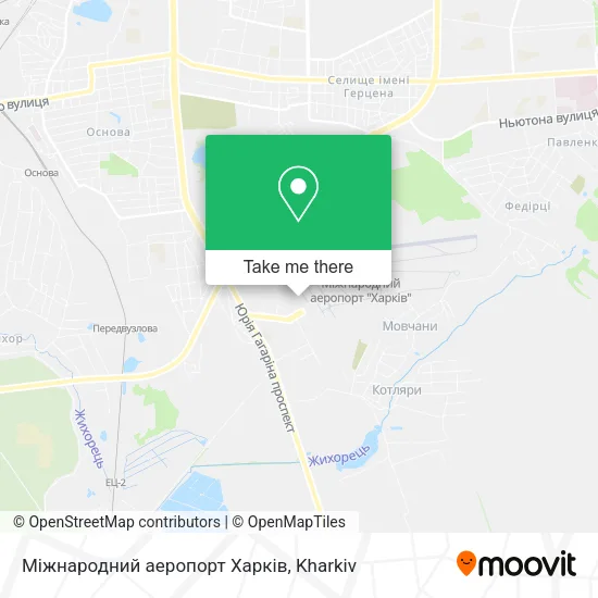 Карта Міжнародний аеропорт Харків