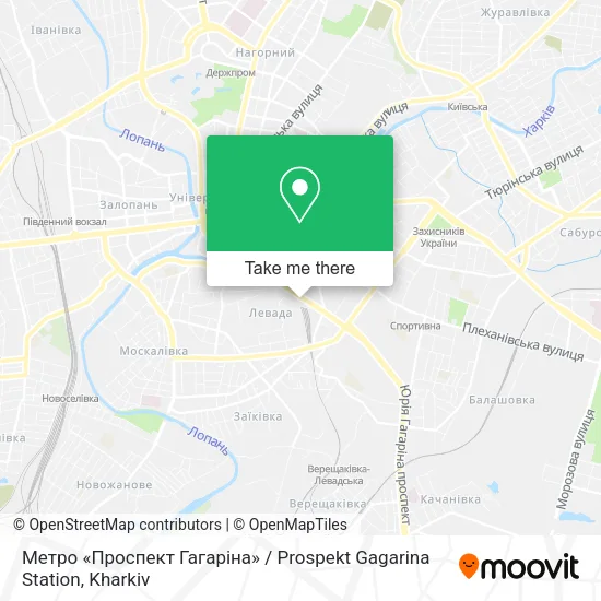 Карта Метро «Проспект Гагаріна» / Prospekt Gagarina Station