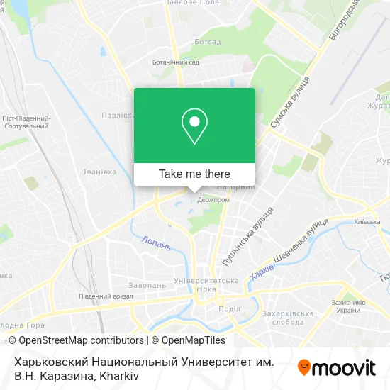Карта Харьковский Национальный Университет им. В.Н. Каразина