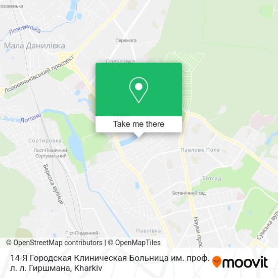 Карта 14-Я Городская Клиническая Больница им. проф. л. л. Гиршмана