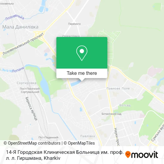 Карта 14-Я Городская Клиническая Больница им. проф. л. л. Гиршмана
