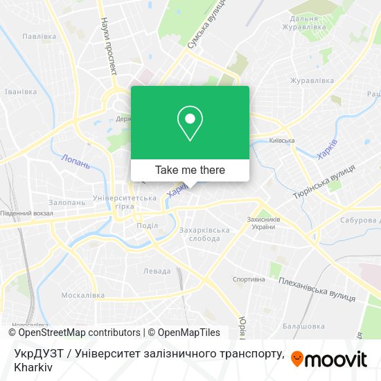 Карта УкрДУЗТ / Університет залізничного транспорту