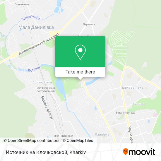 Карта Источник на Клочковской