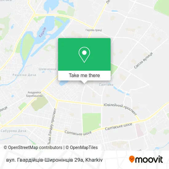 Карта вул. Гвардійців-Широнінців 29а