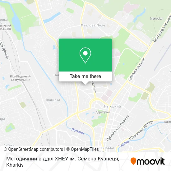 Карта Методичний відділ ХНЕУ ім. Семена Кузнеця