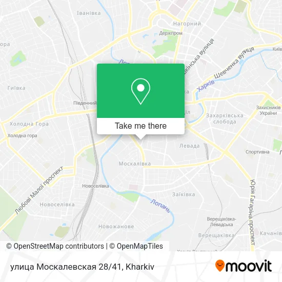 Карта улица Москалевская 28/41