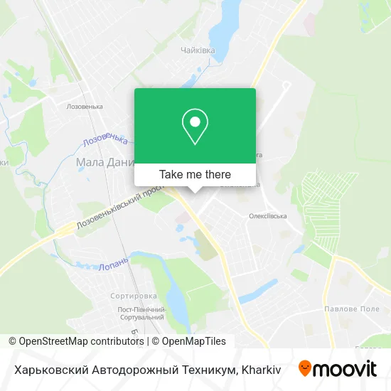 Карта Харьковский Автодорожный Техникум