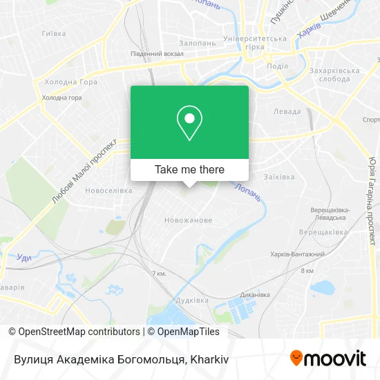 Карта Вулиця Академіка Богомольця
