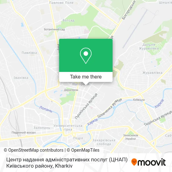 Карта Центр надання адміністративних послуг (ЦНАП) Київського району