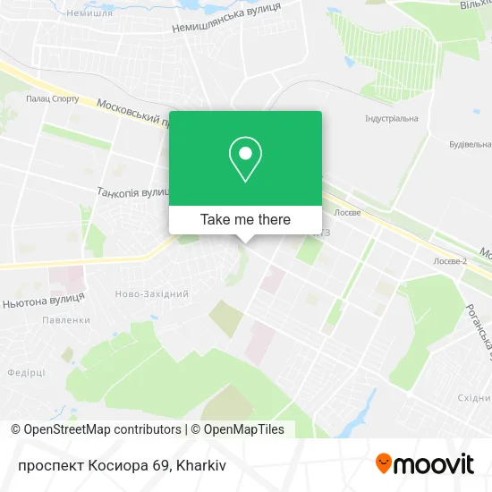 Карта проспект Косиора 69