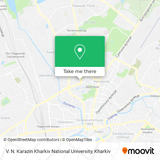 Карта V. N. Karazin Kharkiv National University
