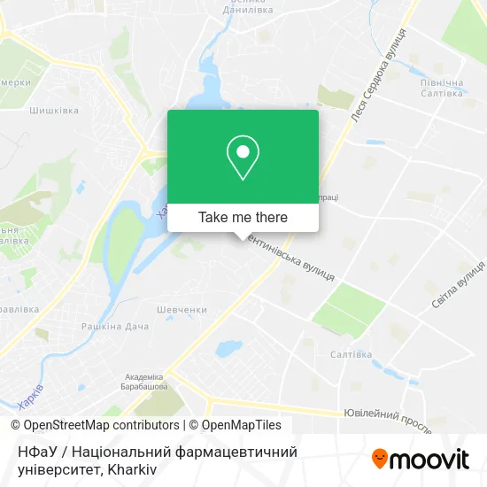 Карта НФаУ / Національний фармацевтичний університет