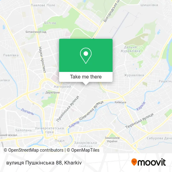 Карта вулиця Пушкінська 88