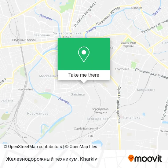 Карта Железнодорожный техникум
