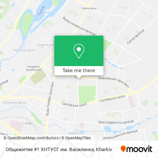 Карта Общежитие #1 ХНТУСГ им. Василенка