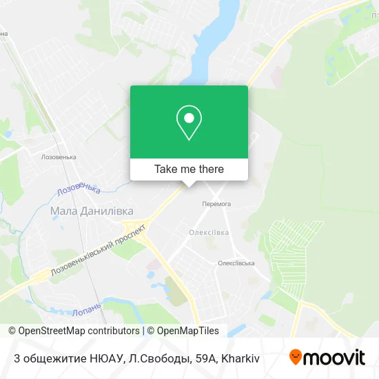 Карта 3 общежитие НЮАУ, Л.Свободы, 59А
