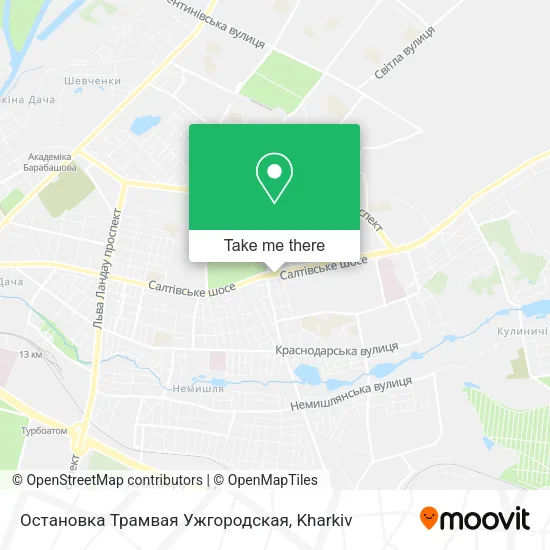 Карта Остановка Трамвая Ужгородская