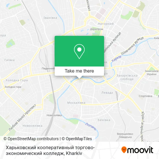 Карта Харьковский кооперативный торгово-экономический колледж