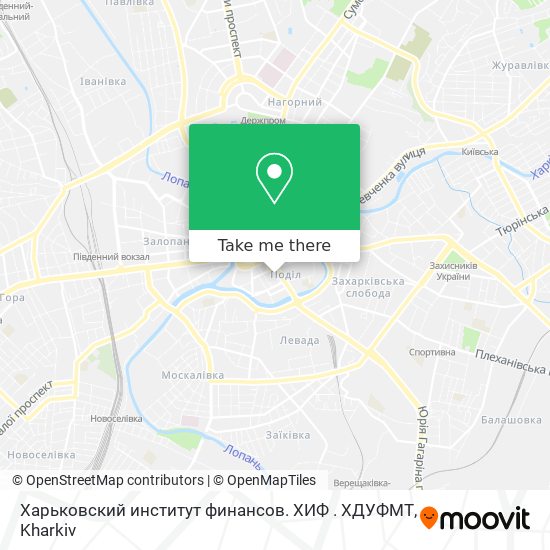 Карта Харьковский институт финансов. ХИФ . ХДУФМТ