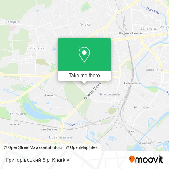 Григорівський бір map