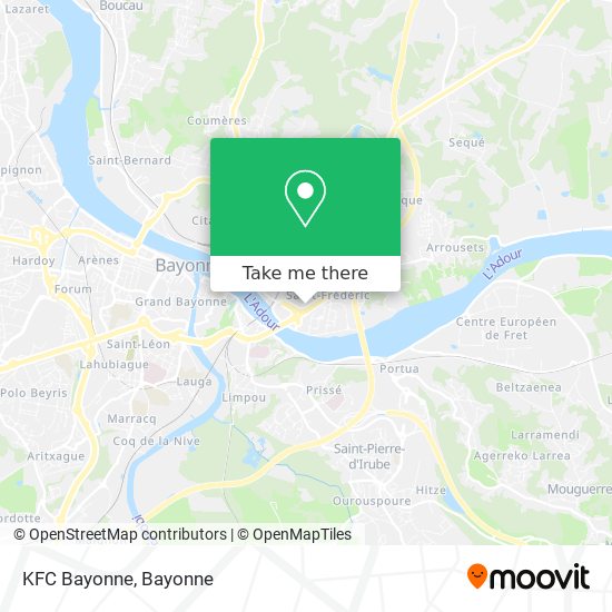 KFC Bayonne map