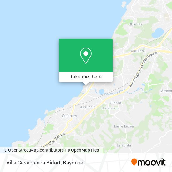 Mapa Villa Casablanca Bidart