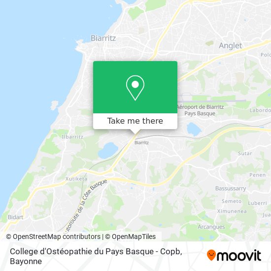 College d'Ostéopathie du Pays Basque - Copb map