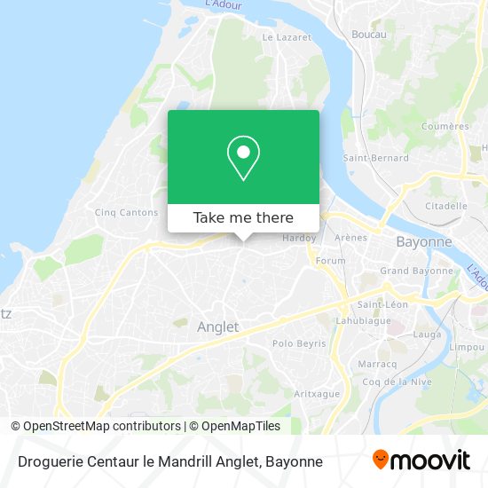 Droguerie Centaur le Mandrill Anglet map