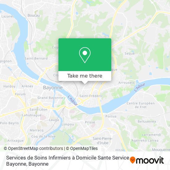 Services de Soins Infirmiers à Domicile Sante Service Bayonne map