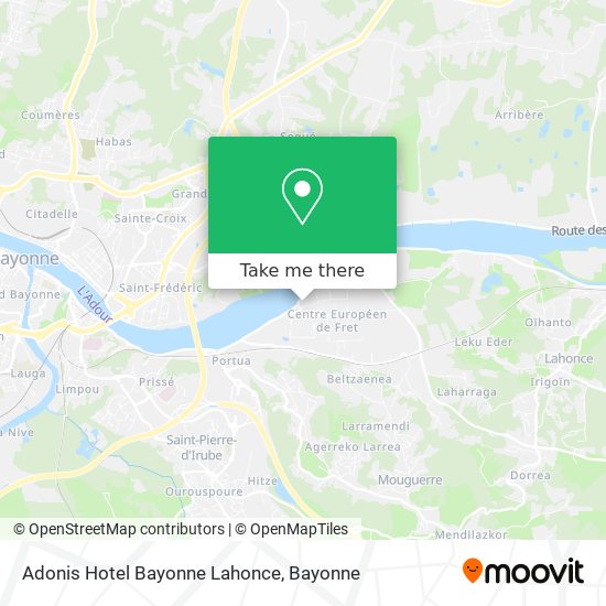 Mapa Adonis Hotel Bayonne Lahonce