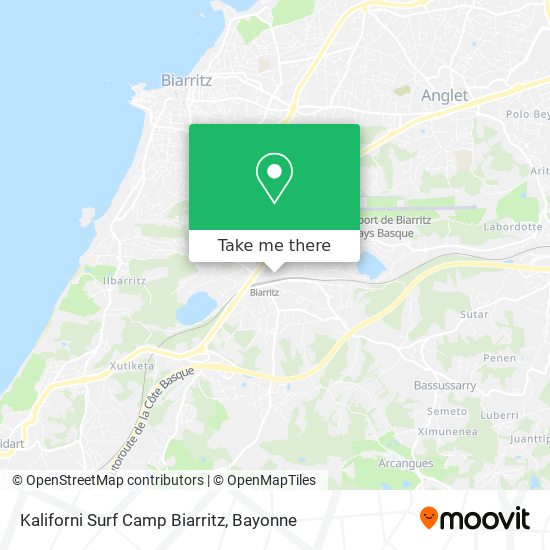 Kaliforni Surf Camp Biarritz map