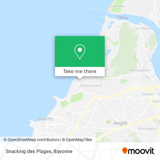 Snacking des Plages map