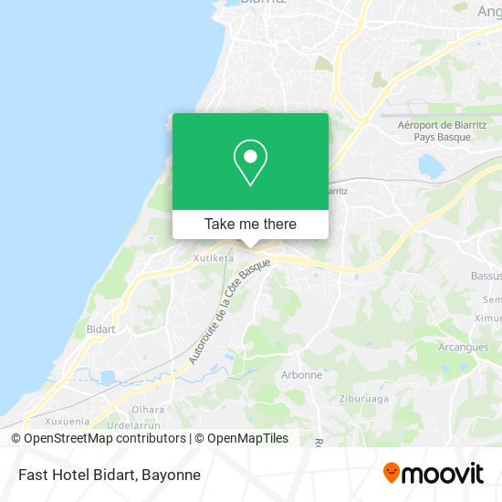 Fast Hotel Bidart map